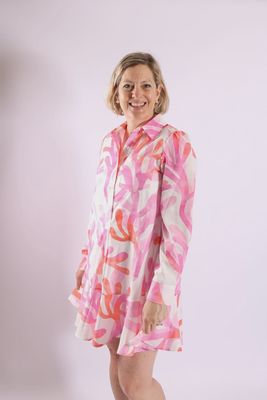 Dottie Dress - Watercolor Coral