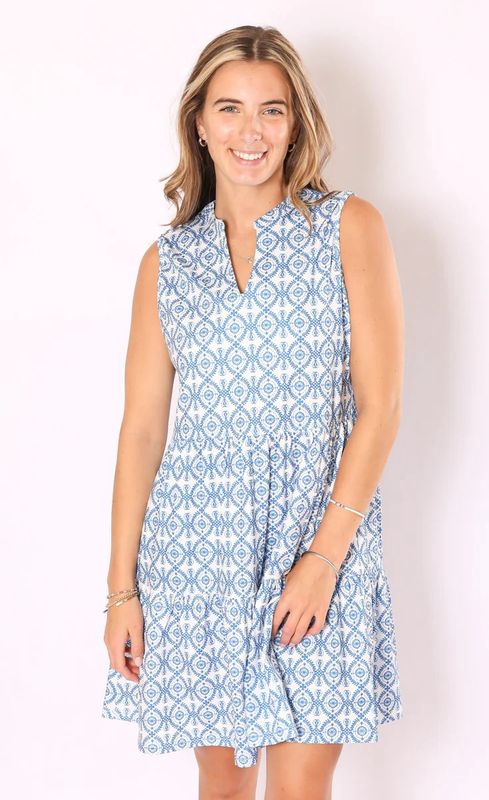 Maddie Dress - Blue Floral Lace