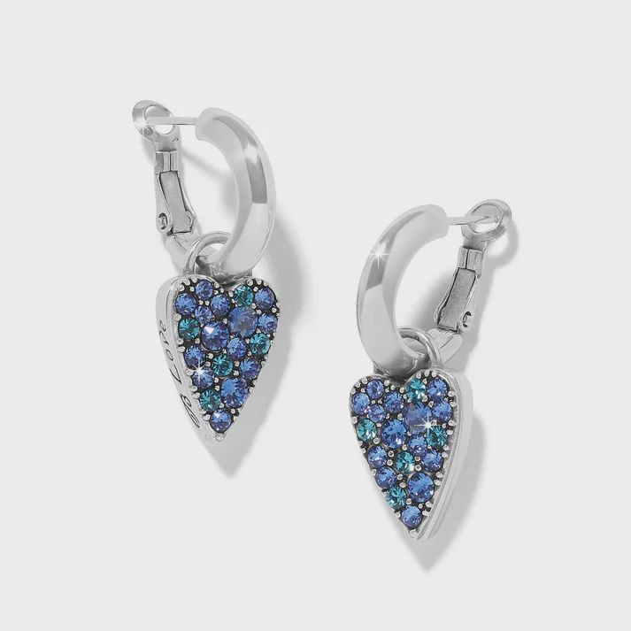 Love Message B Love Blue Reversible Hoop Earrings