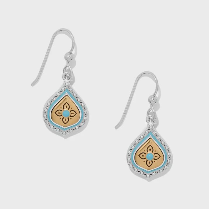 Mosaic Cerillos Teardrop French Wire Earrings