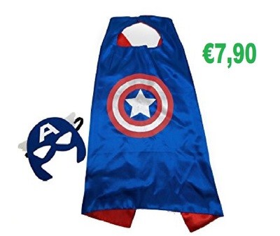 âŹ7,90 Maschera + Mantello Capitan America travestimento