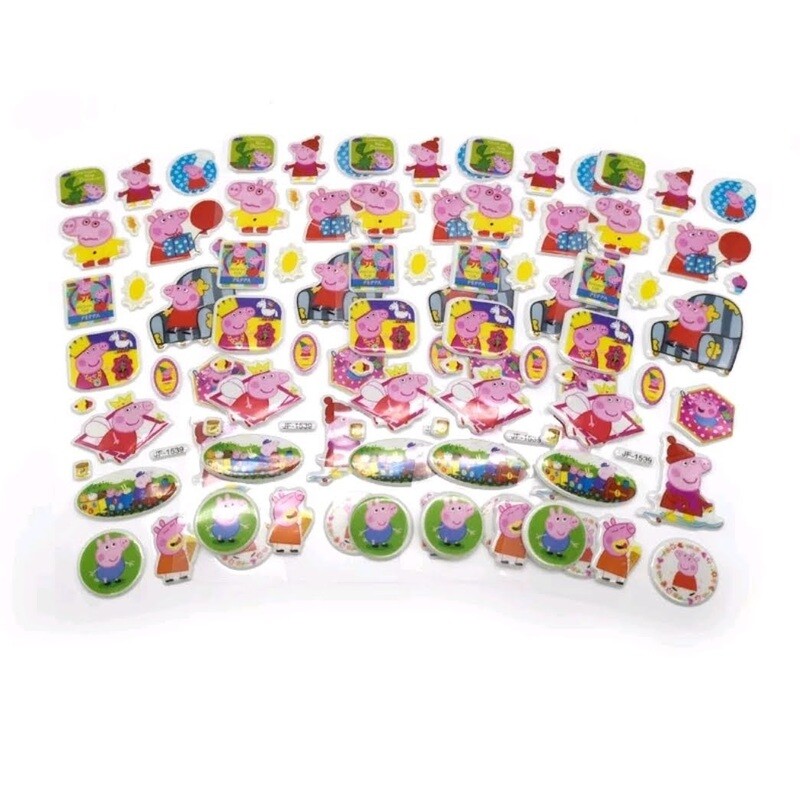 30 fogli stickers Adesivi George e Peppa Pig