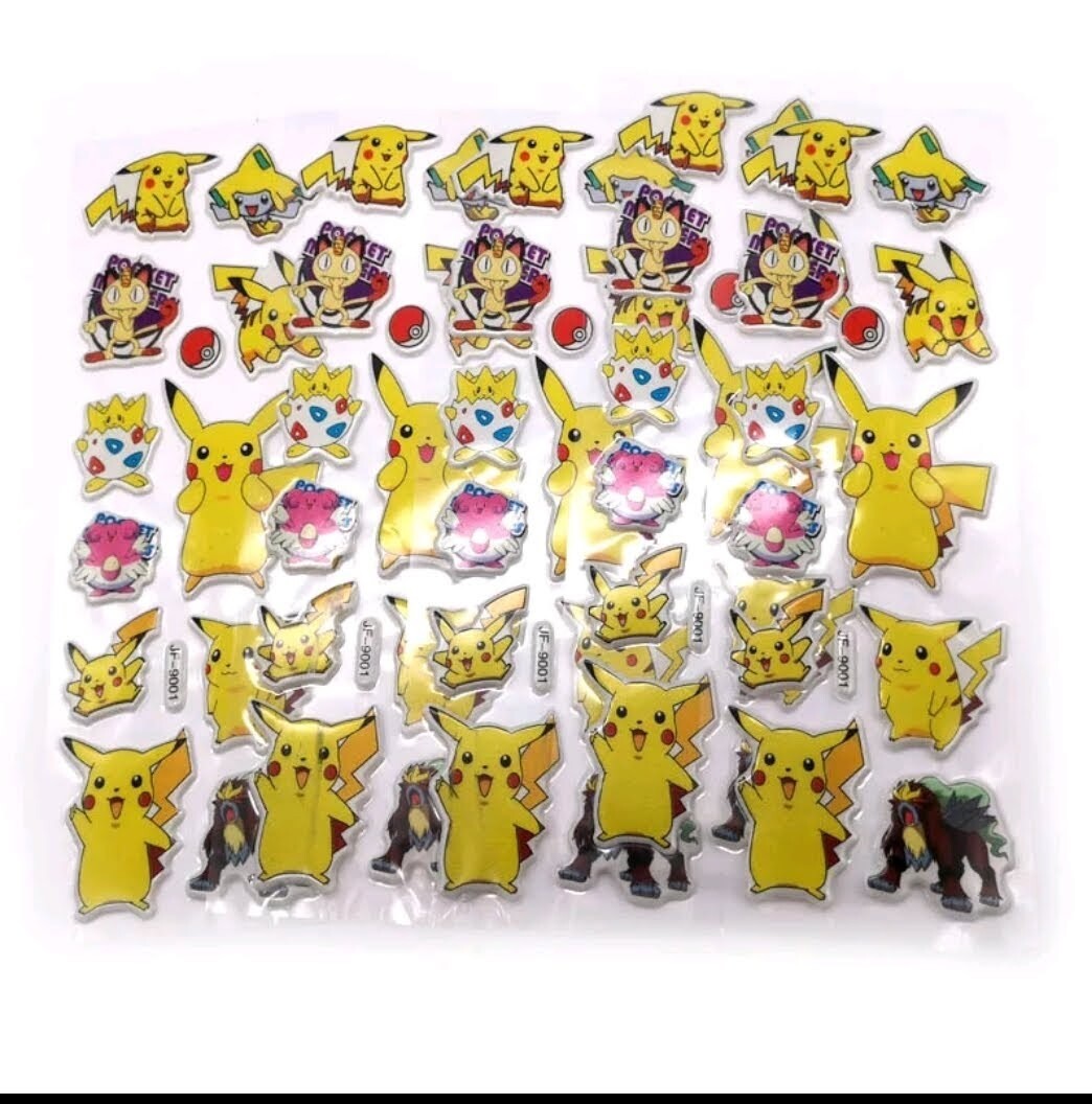 30 fogli stickers Adesivi a tema Pokemon Gadget Festa