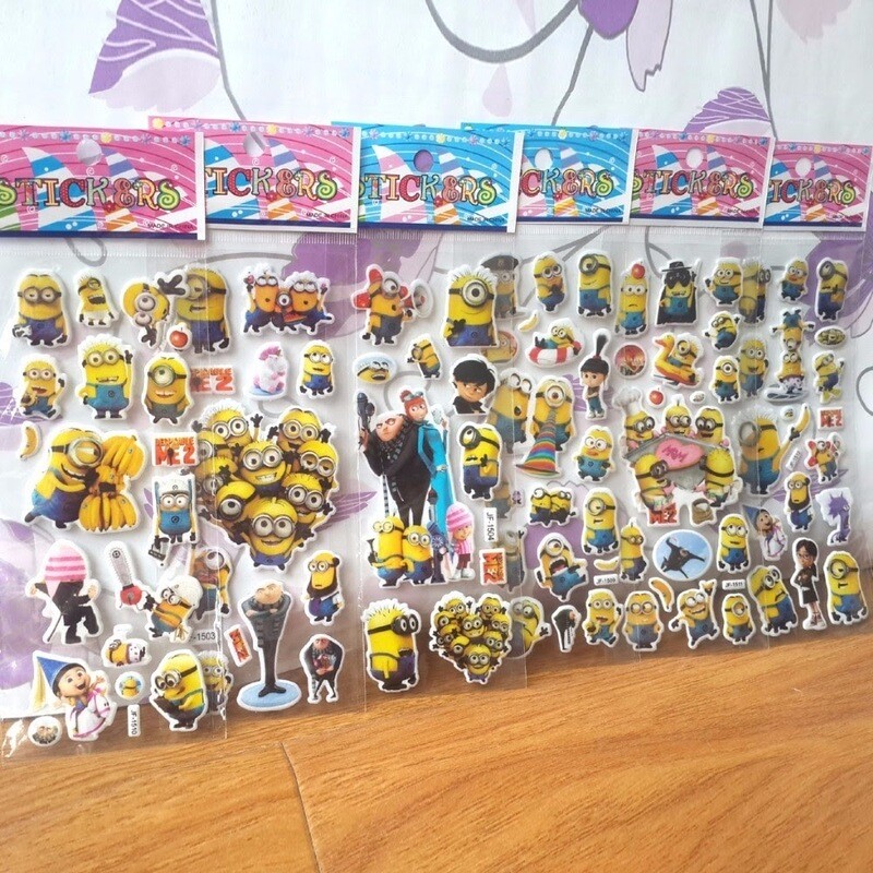 30 fogli stickers Adesivi I Minions Cattivissimo Me
