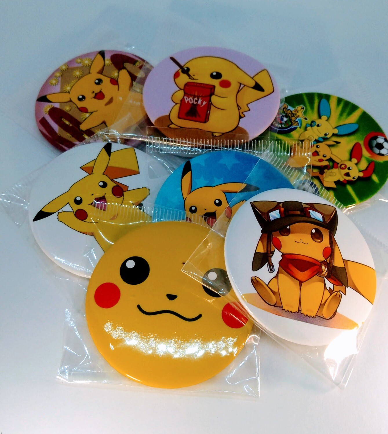10 GRANDI Spille 4.5cm Pokemon Pikachu zaino scuola