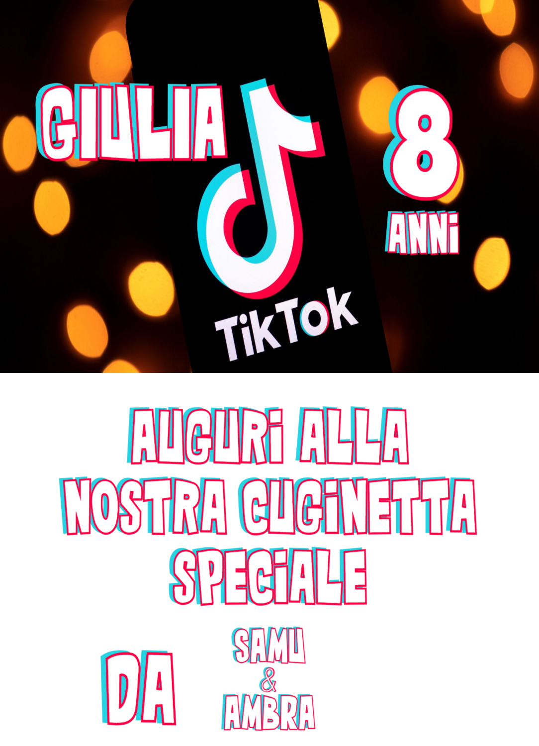 Biglietto augurio personalizzato per festa a tema