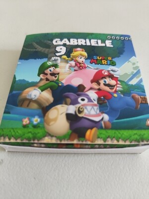 10 Scatoline e adesivi Nutellina Super Mario festa personalizzata