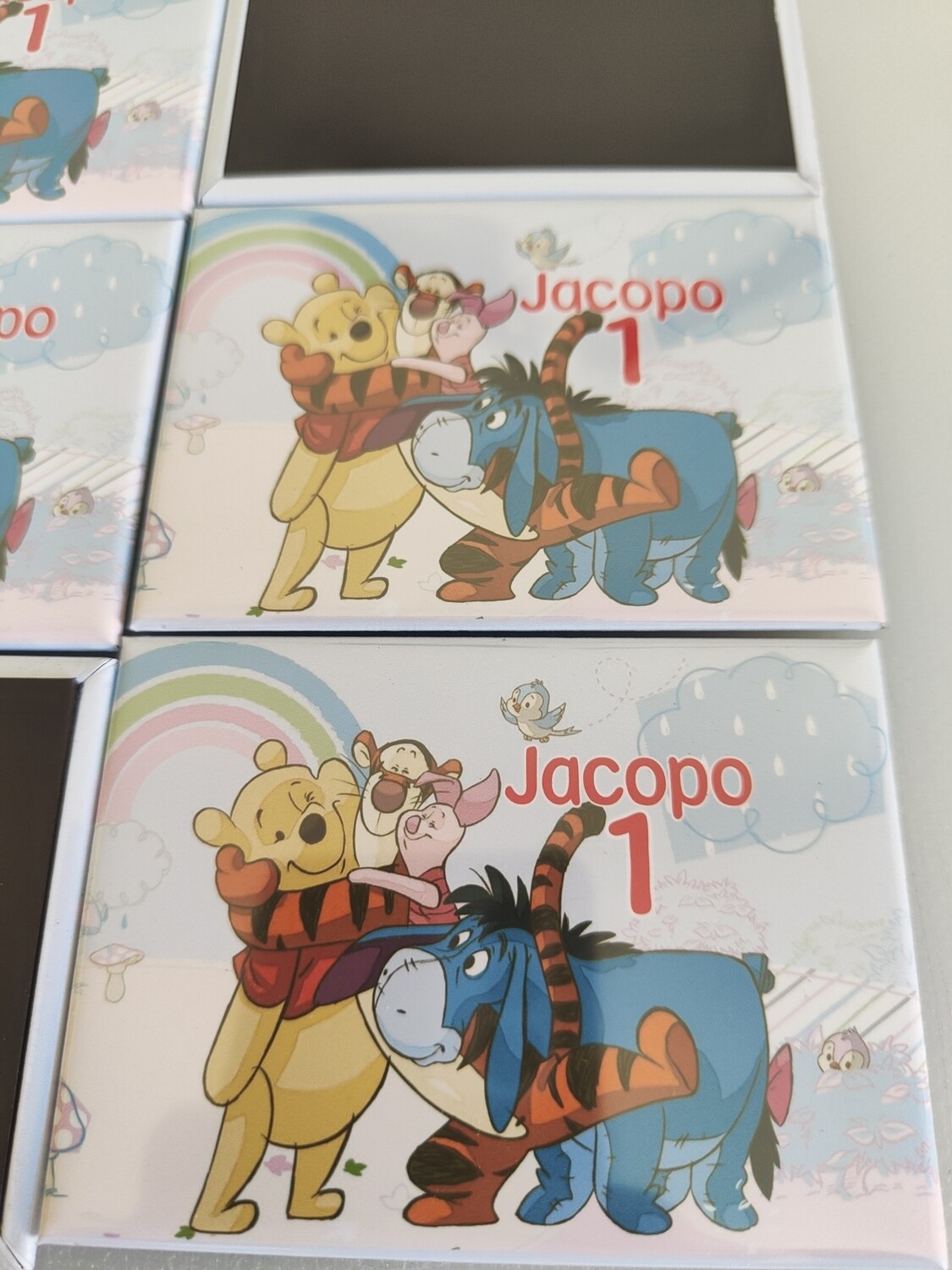 4 Magneti Winnie the Pooh Calamite frigo grande rettangolare personalizzabile