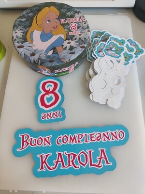 Torta finta base polistirolo lecca lecca chupa chups scenografica Alice nel paese delle meraviglie