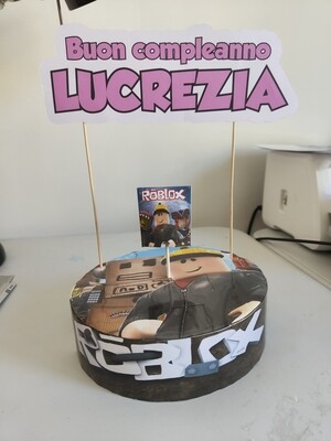 Torta finta base polistirolo lecca lecca chupa chups scenografica Roblox
