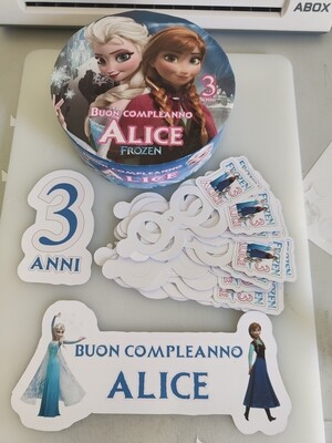 Torta finta base polistirolo lecca lecca chupa chups scenografica Frozen