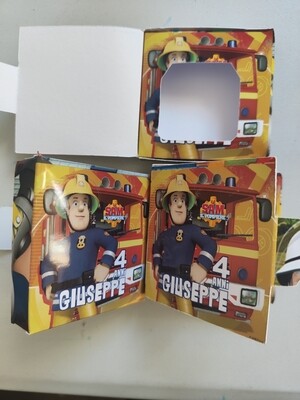 Scatoline e adesivi Nutellina personalizzata festa a tema Sam il pompiere