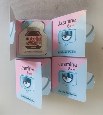 10 Scatoline e adesivi Nutella Chiara Ferragni festa personalizzata