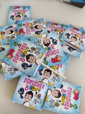 Torta finta base polistirolo lecca lecca chupa chups scenografica Teen titans go