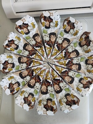 12 scatoline fette torta scenografica