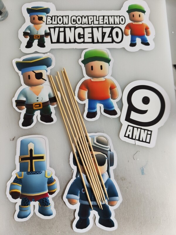 6 Topper Cake grandi personalizzati statuine per Torta