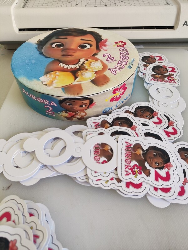 Base polistirolo personalizza torta lecca lecca chupa chups vaiana oceania