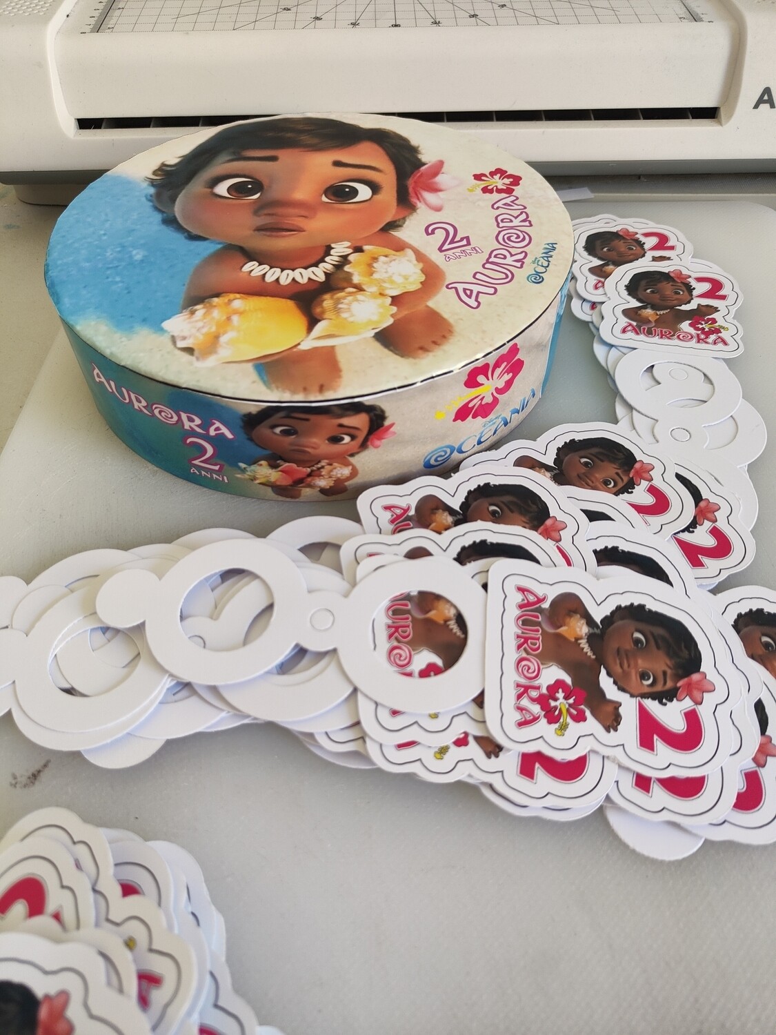 Base polistirolo personalizza torta lecca lecca chupa chups vaiana oceania