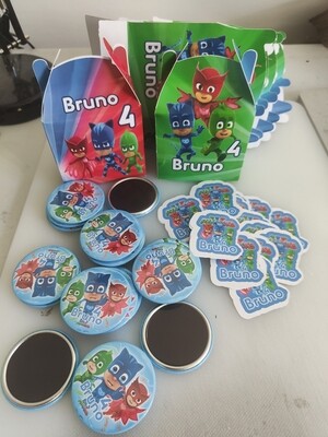 10 Magneti Pj Masks Calamite frigo tondo 5.8cm personalizzabile