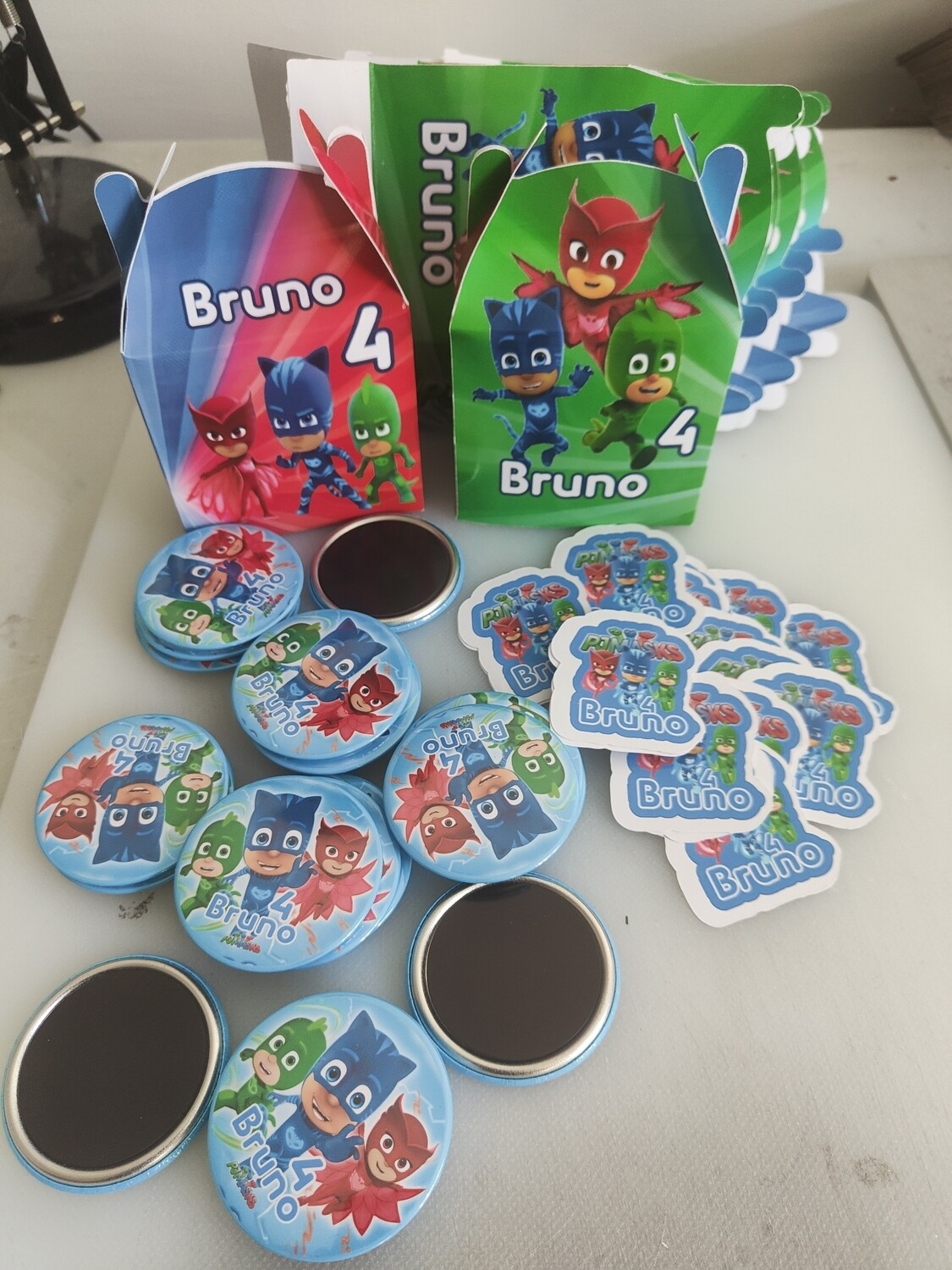 10 Magneti Pj Masks Calamite frigo tondo 5.8cm personalizzabile