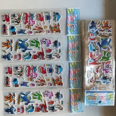 30 fogli stickers Adesivi a tema Super Wings