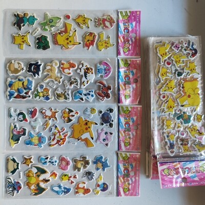 30 fogli stickers Adesivi Pokemon Pikachu