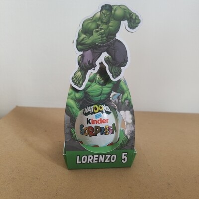 Scatolina Ovetto Kinder sorpresa hulk personalizzato