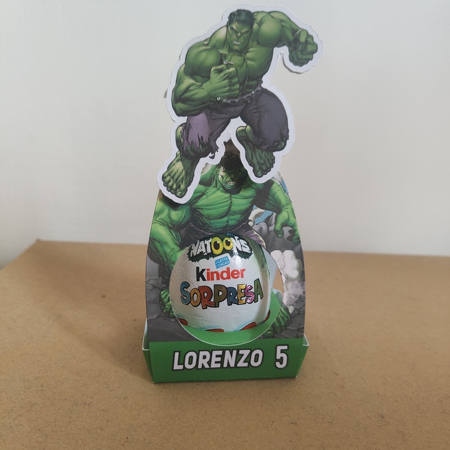 Scatolina Ovetto Kinder sorpresa hulk personalizzato