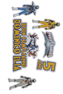 6 Topper Cake grandi personalizzati statuine per Torta compleanno power rangers