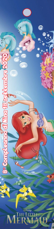 10 Segnalibro plastificato Ariel la Sirenetta gadget personalizzabile