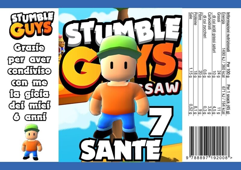 layout patatina sacchetti buste patatine piccole stumble guys personalizzabili con nome