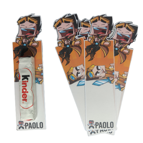 cartoncini segnaposto per barrette Kinder classico e maxi personalizzabili con nome festeggiat* e p…