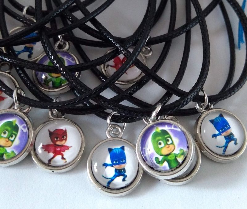 Collane a tema ciondolo cabochon pj masks super pigiamini