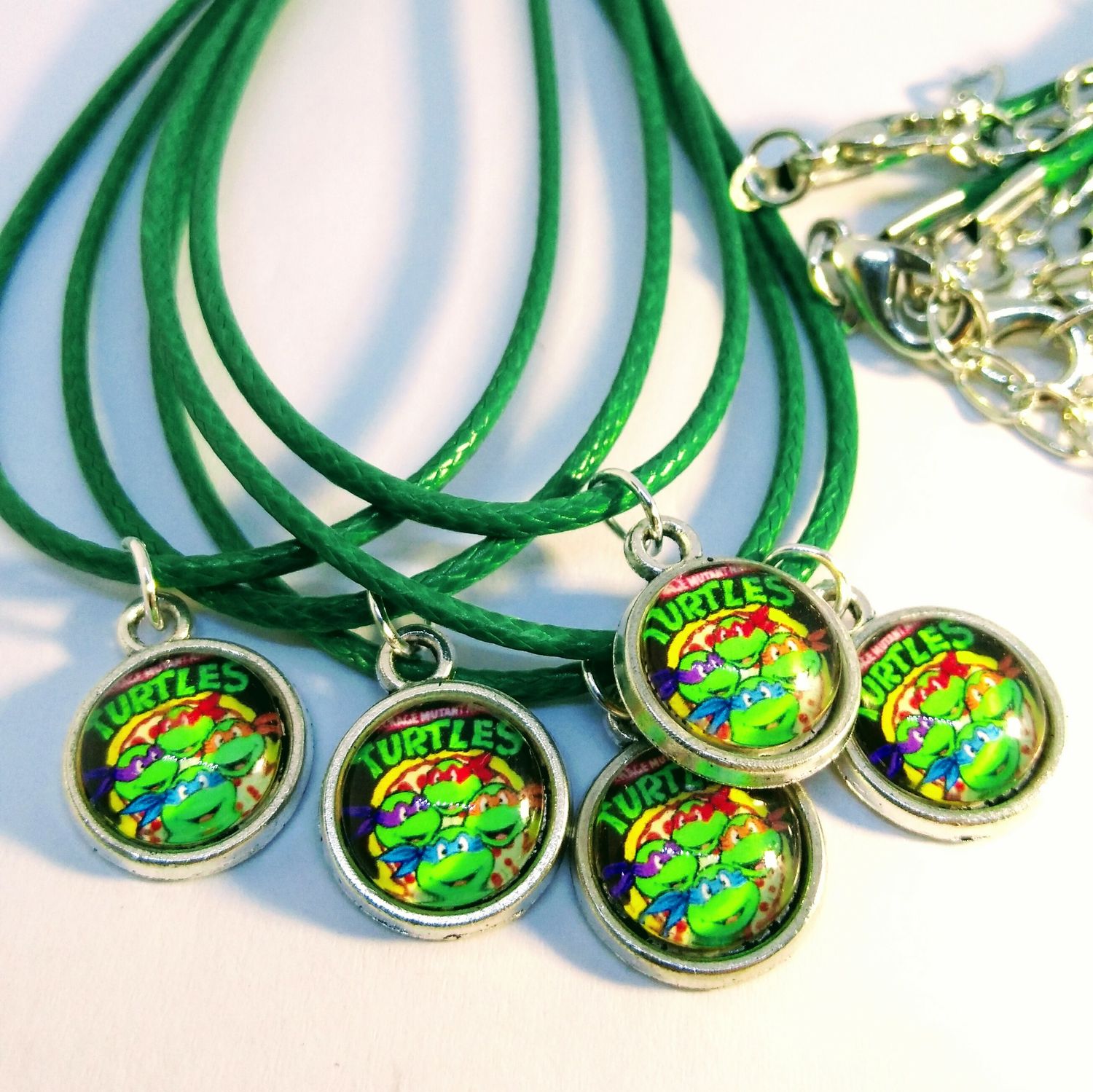 Collane a tema ciondolo cabochon tartarughe ninja turtle