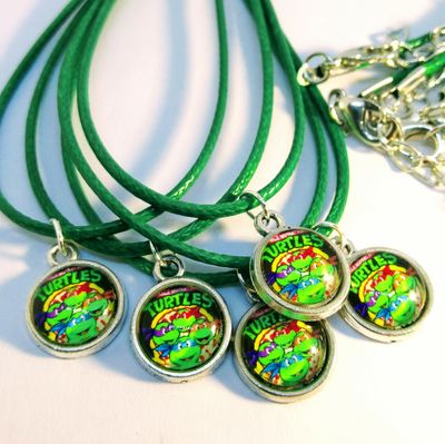 Collane a tema ciondolo cabochon tartarughe ninja turtle