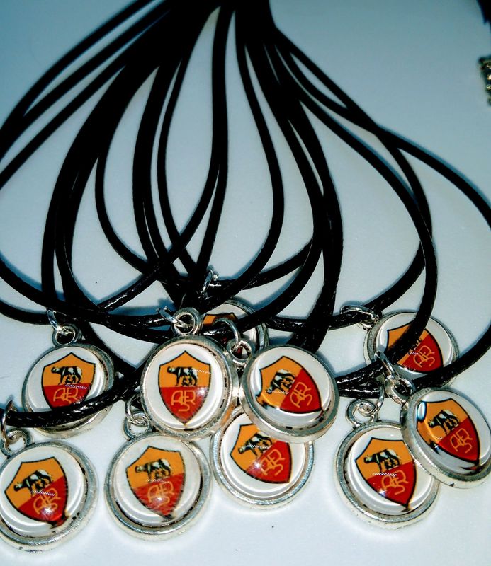 Collane a tema ciondolo cabochon roma calcio