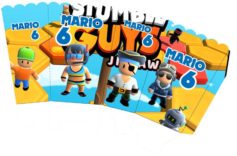 scatoline popcorn Stumble guys personalizzabili festa a tema