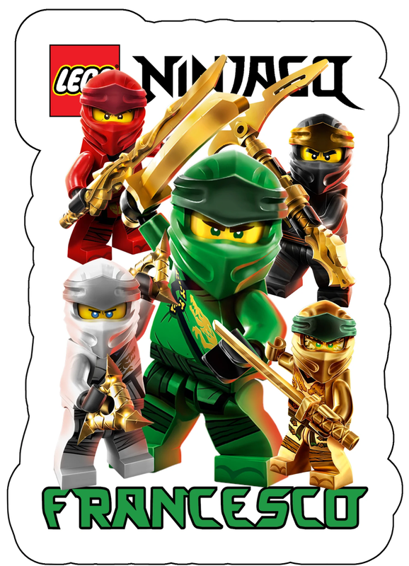 Sagoma Polistirolo lego Ninjago centrotavola festa personalizzata