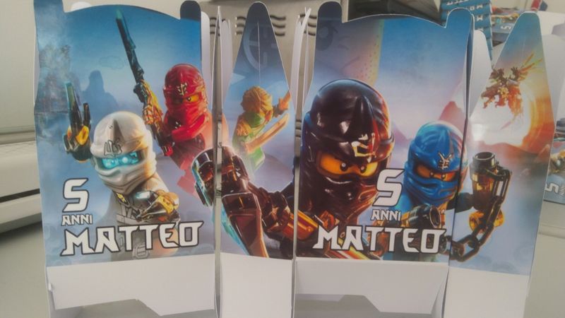 Scatoline Ninjago personalizzate festa compleanno a tema