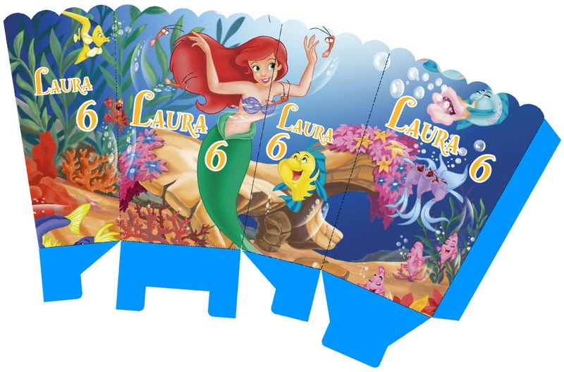 Scatolina popcorn Ariel la sirenetta personalizzabile