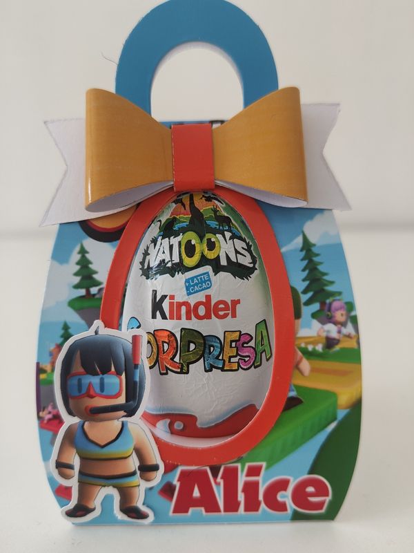 scatoline personalizzate porta ovetto kinder sorpresa regalini fine festa compleanno personalizzate stumble guys