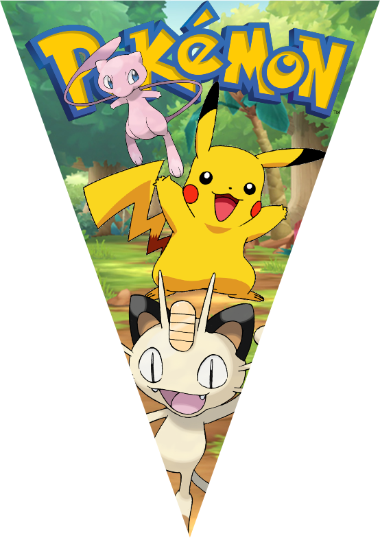festone bandierine triangolari festa compleanno personalizzato pokemon