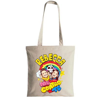 Borsa Shopping Manici Lunghi cotone personalizzata me contro te regalini festa compleanno