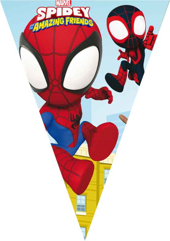 festone bandierine triangolari festa compleanno personalizzato spidey fantastici amici
