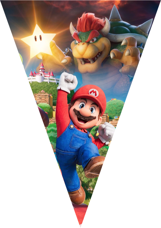 festone bandierine triangolari festa compleanno personalizzato super mario bros