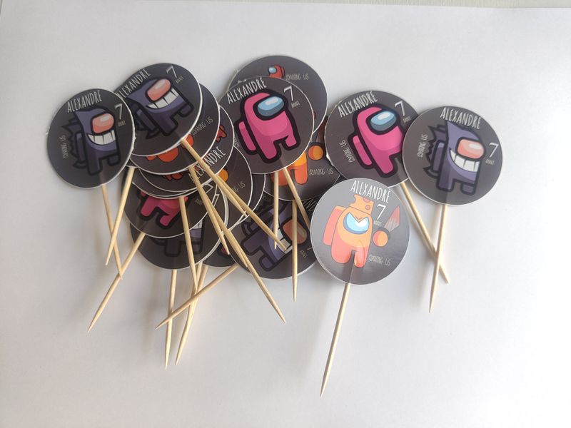 bandierine among us personalizzabili decorazioni torte tramezzini panini hot dog