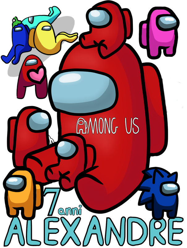 sagoma nome among us in polistirolo centrotavola personalizzato