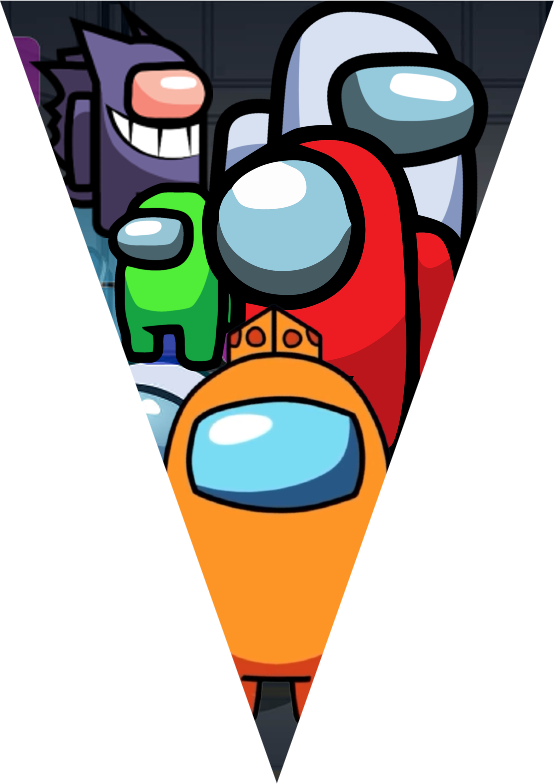 festone bandierine triangolari festa compleanno personalizzato among us