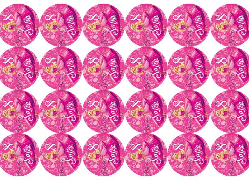 etichetta adesivo tondo tappo nutella barattolo vasetto piccolo barbie rosa