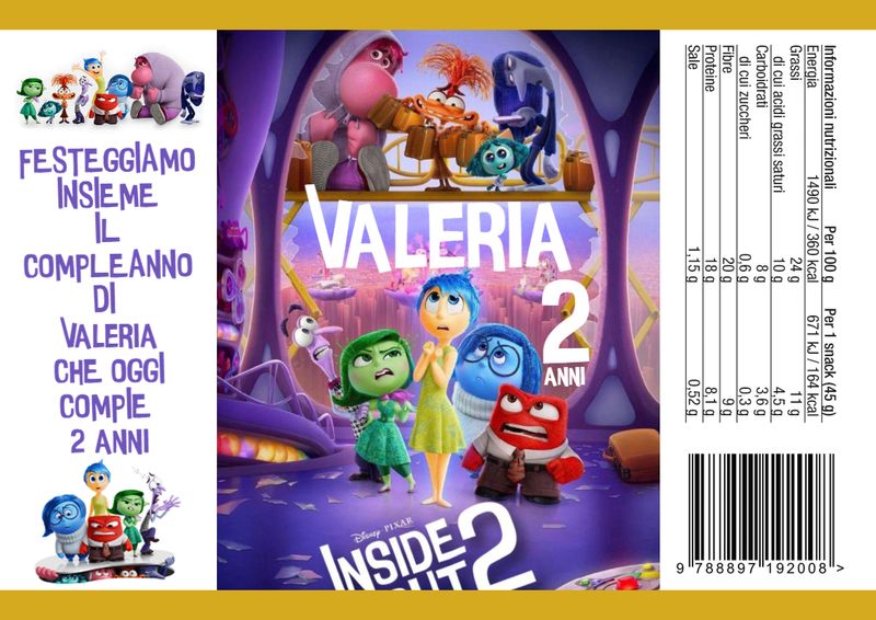 patatina sacchetti buste patatine piccole personalizzabili con nome festa compleanno a tema inside out